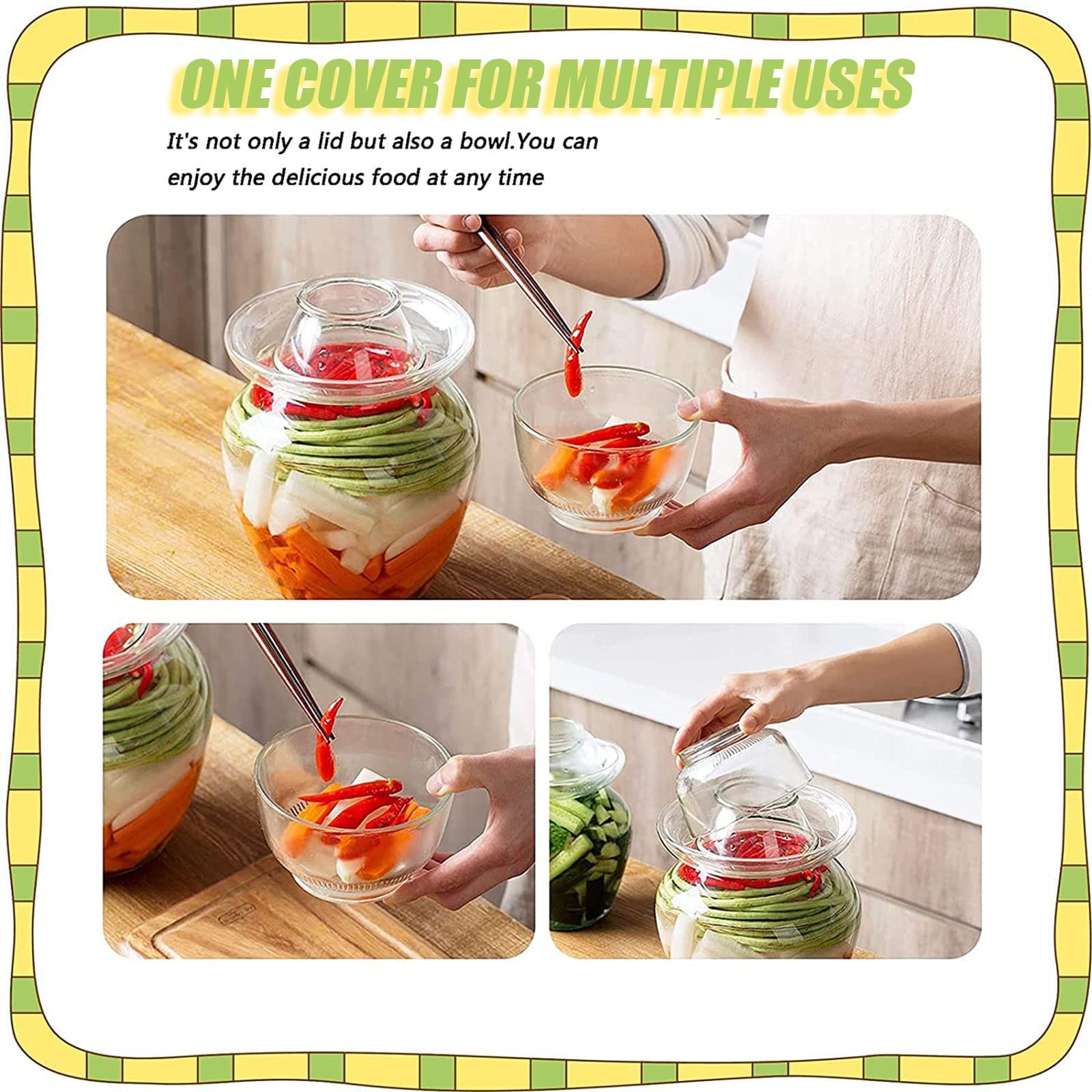 Amazon｜キムチ瓶 キムチ容器 漬物器 ガラス 漬物保存容器 透明 大容量